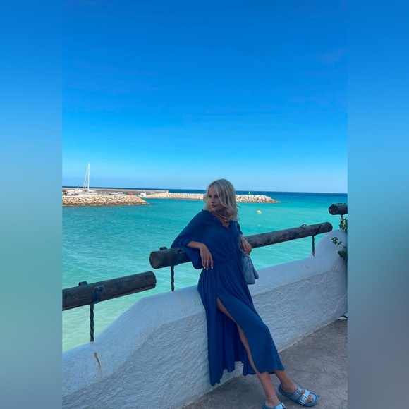 ZARA ~ COTTON KAFTAN DRESS - Picture 8 of 14